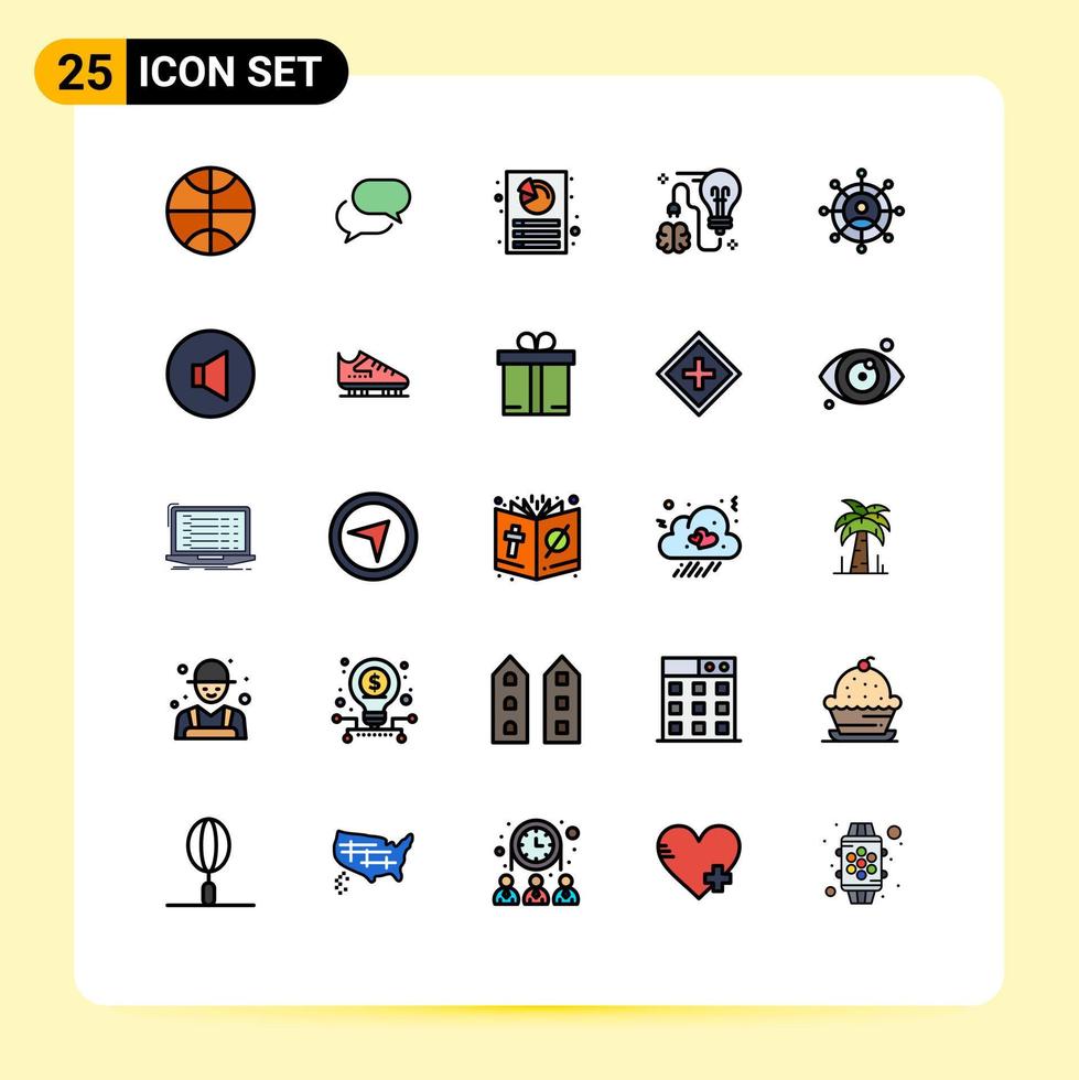 25 kreativ ikoner modern tecken och symboler av teknologi företag dokumentera aning brainstorming redigerbar vektor design element