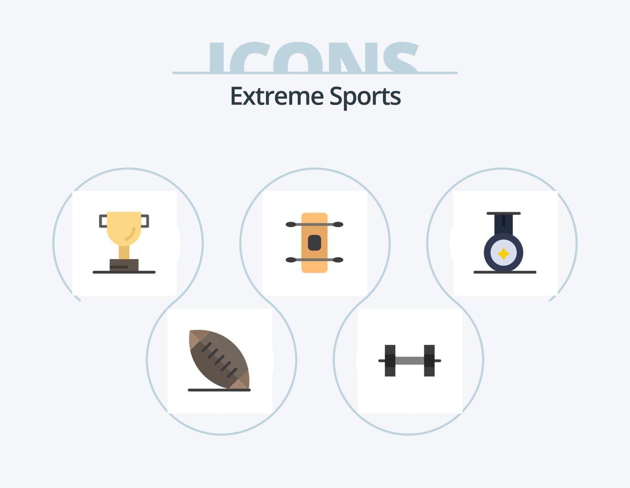 sport platt ikon packa 5 ikon design. . skateboard. vektor