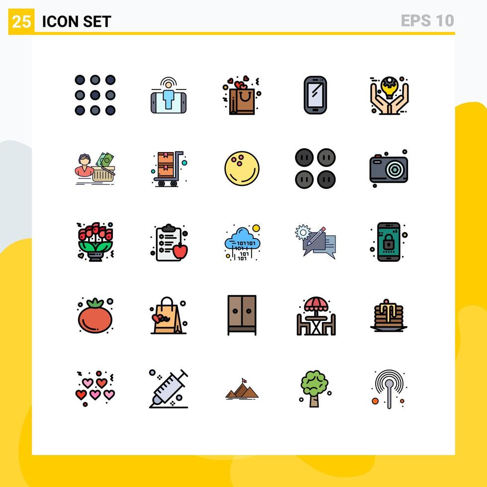satz von 25 modernen ui symbolen symbole zeichen zum definieren von samsung herz huawei smart phone editierbare vektordesignelemente vektor