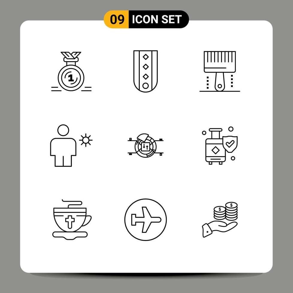 översikt packa av 9 universell symboler av mänsklig avatar rang programmering utveckling redigerbar vektor design element