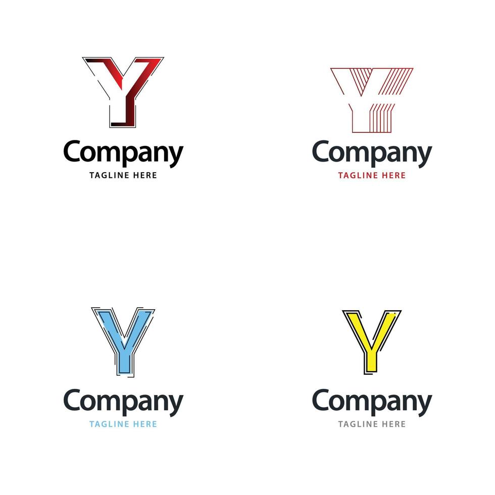Buchstabe y großes Logo-Pack-Design kreatives modernes Logo-Design für Ihr Unternehmen vektor