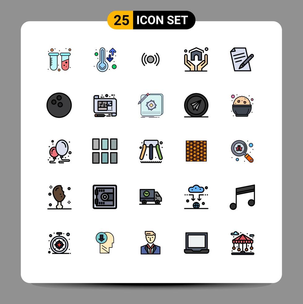 universell ikon symboler grupp av 25 modern fylld linje platt färger av fil hus grundläggande Hem ux redigerbar vektor design element