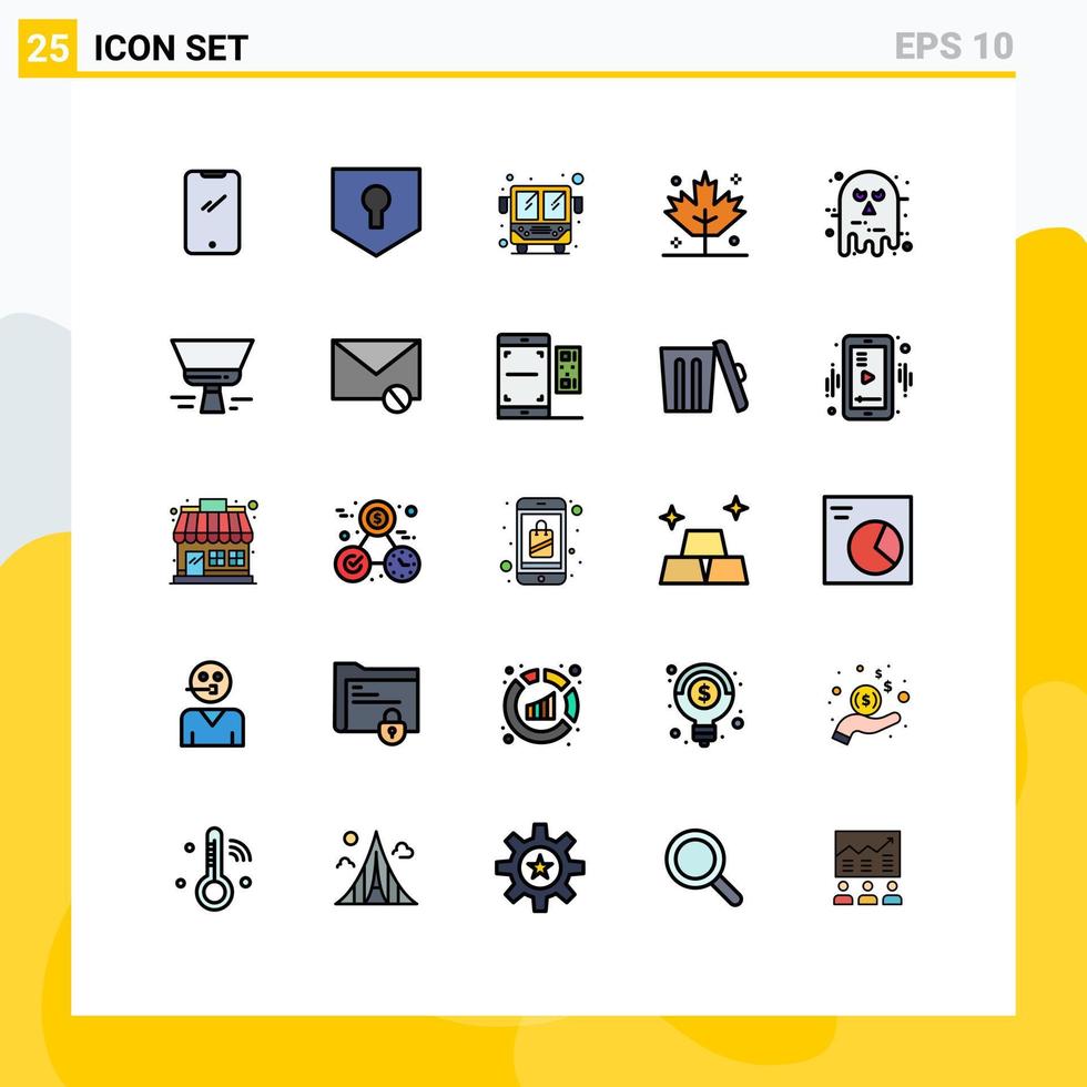 uppsättning av 25 modern ui ikoner symboler tecken för spöke avatar skydda Kalkon Semester redigerbar vektor design element