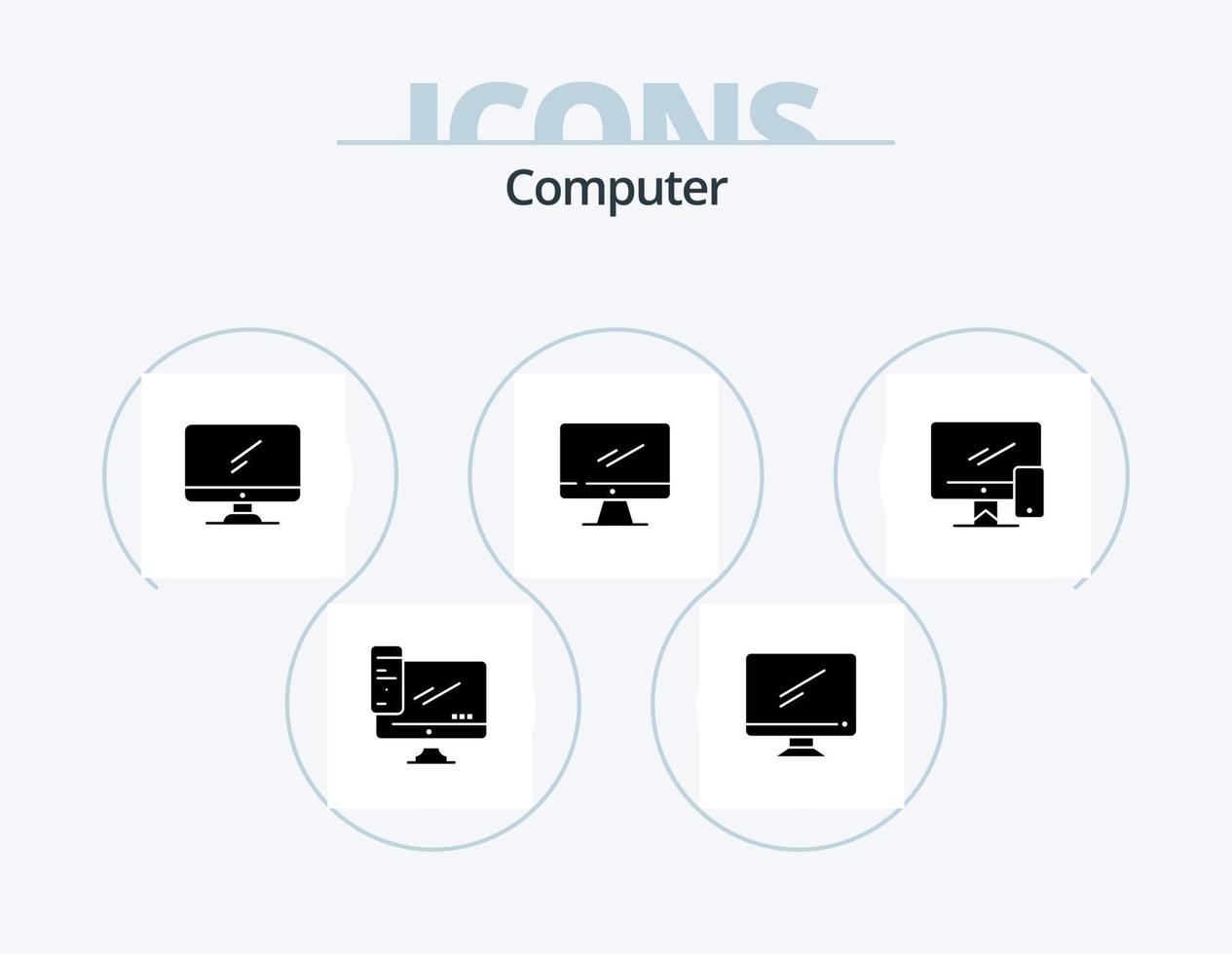 Computer-Glyphen-Icon-Pack 5 Icon-Design. . . imac. Handy, Mobiltelefon. Gerät vektor