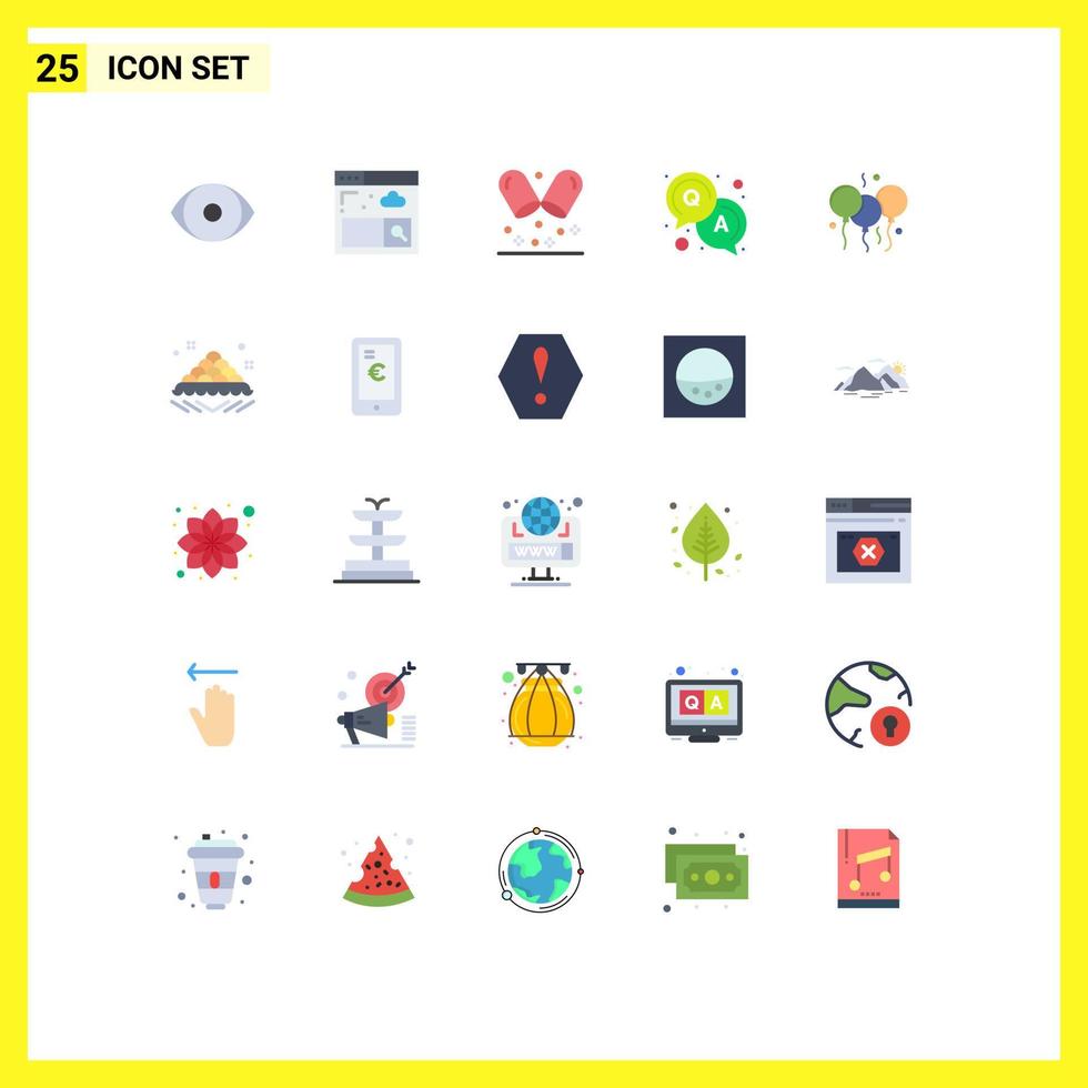 25 användare gränssnitt platt Färg packa av modern tecken och symboler av ljuv bloone sjukhus dag lösning redigerbar vektor design element