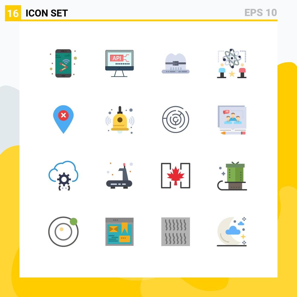 16 universelle flache Farben für Web- und mobile Anwendungen Standort Mann Bildung Star Benutzer editierbares Paket kreativer Vektordesign-Elemente vektor