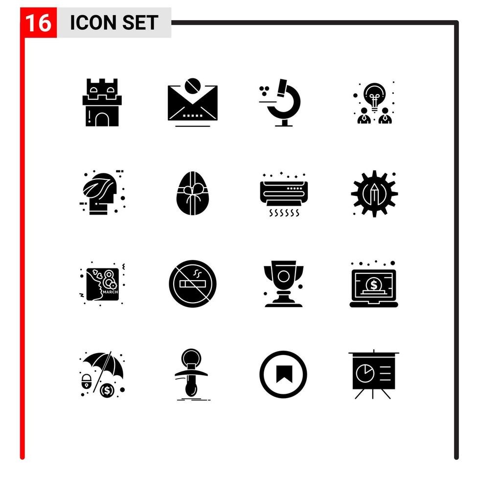 universell ikon symboler grupp av 16 modern fast glyfer av ekologi partnerskap meddelande aning kreativ redigerbar vektor design element