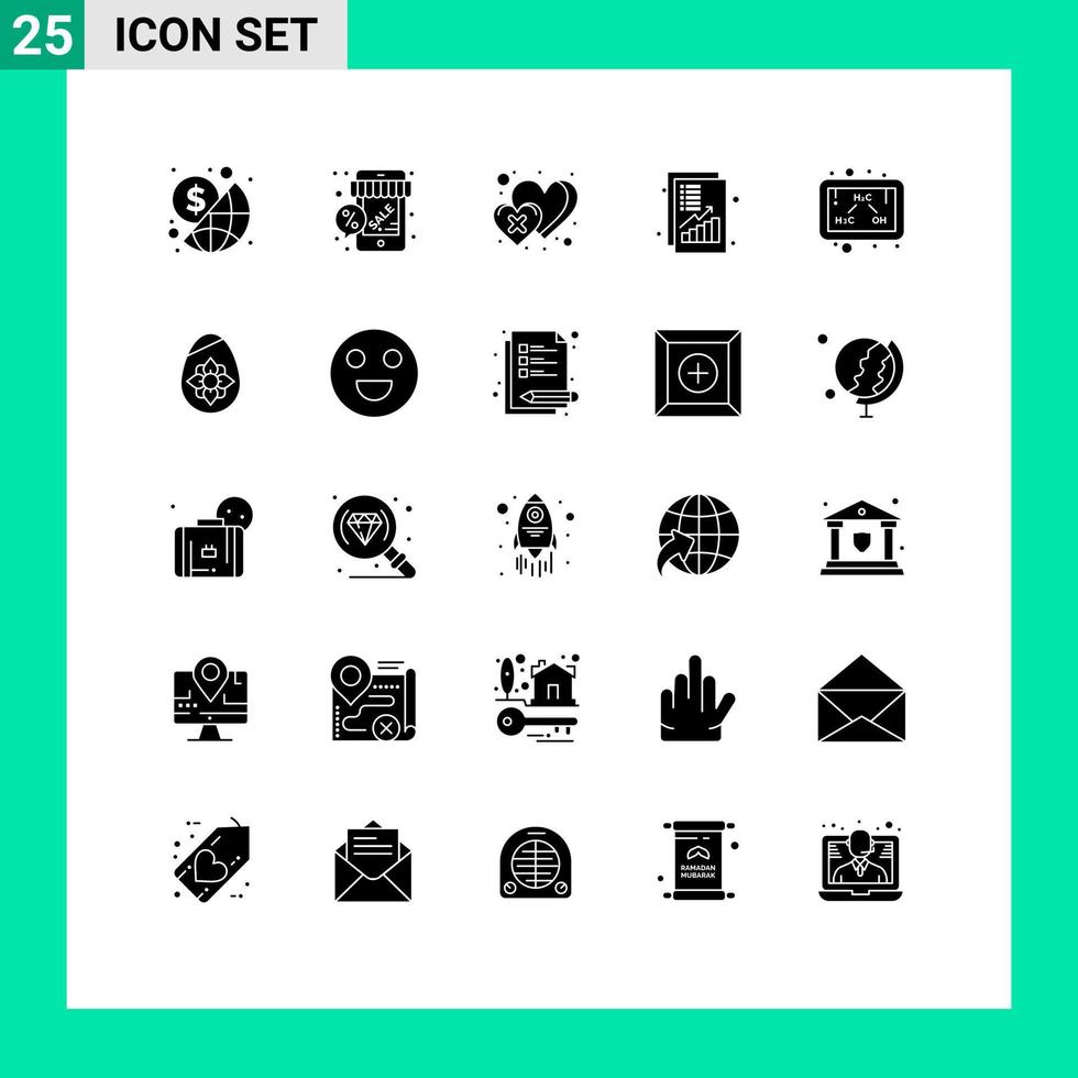 satz von 25 modernen ui-symbolen symbole zeichen für umsatzsteigerung shop einkommen cross editierbare vektordesignelemente vektor