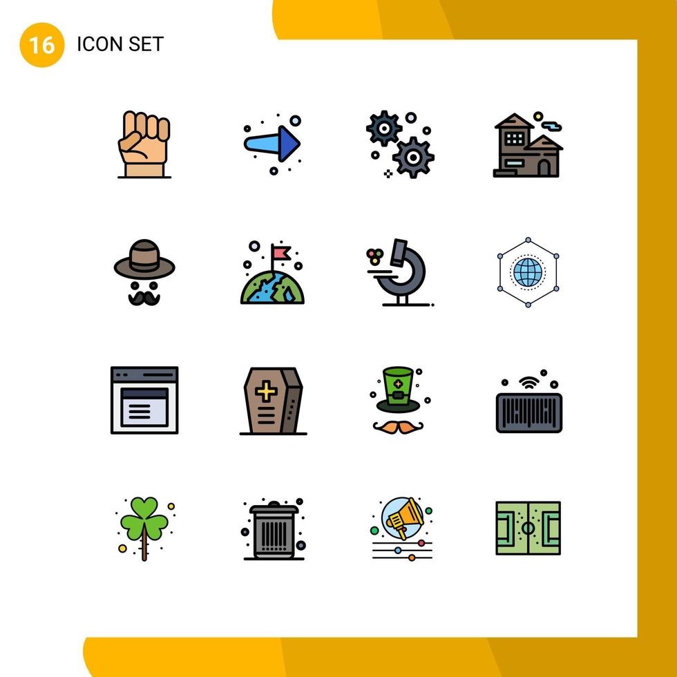 uppsättning av 16 modern ui ikoner symboler tecken för dag avatar rätt verklig egendom hus redigerbar kreativ vektor design element