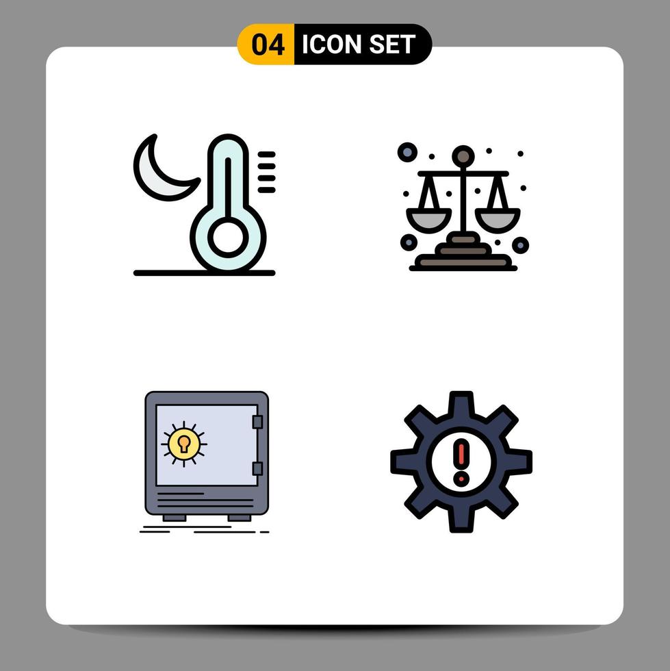 packa av 4 kreativ fylld linje platt färger av klimat deposition temperatur lag säkerhet redigerbar vektor design element
