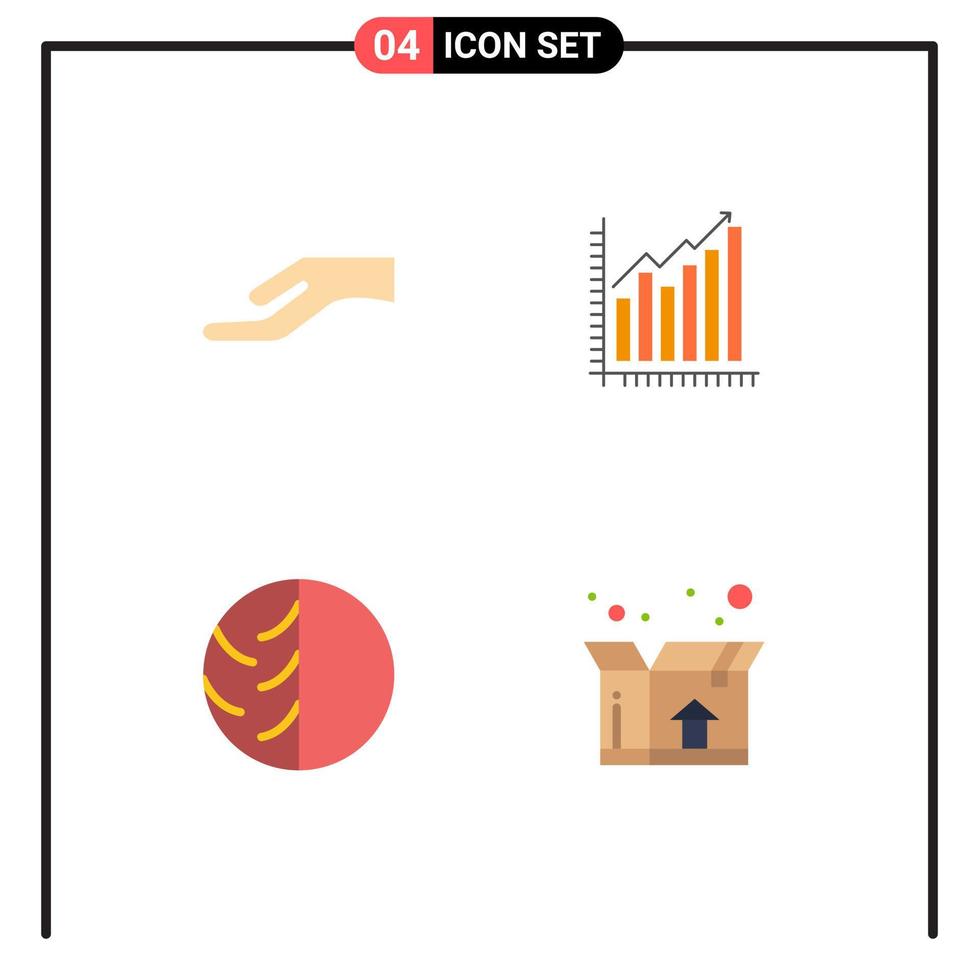 Satz von 4 Vektor-Flachsymbolen im Raster für Almosentrends Diagramm Diagramm Dermatologie editierbare Vektordesign-Elemente vektor