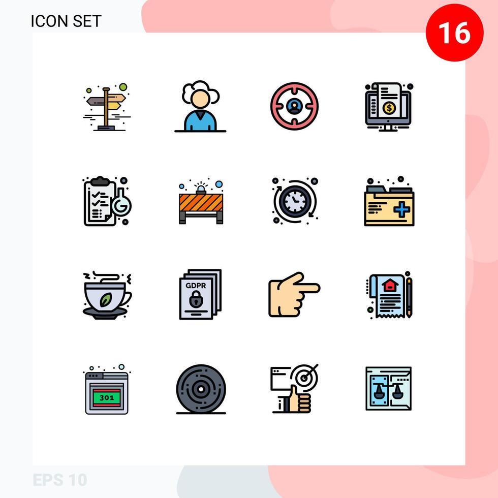 uppsättning av 16 modern ui ikoner symboler tecken för Urklipp pris finansiera faktura räkningen redigerbar kreativ vektor design element