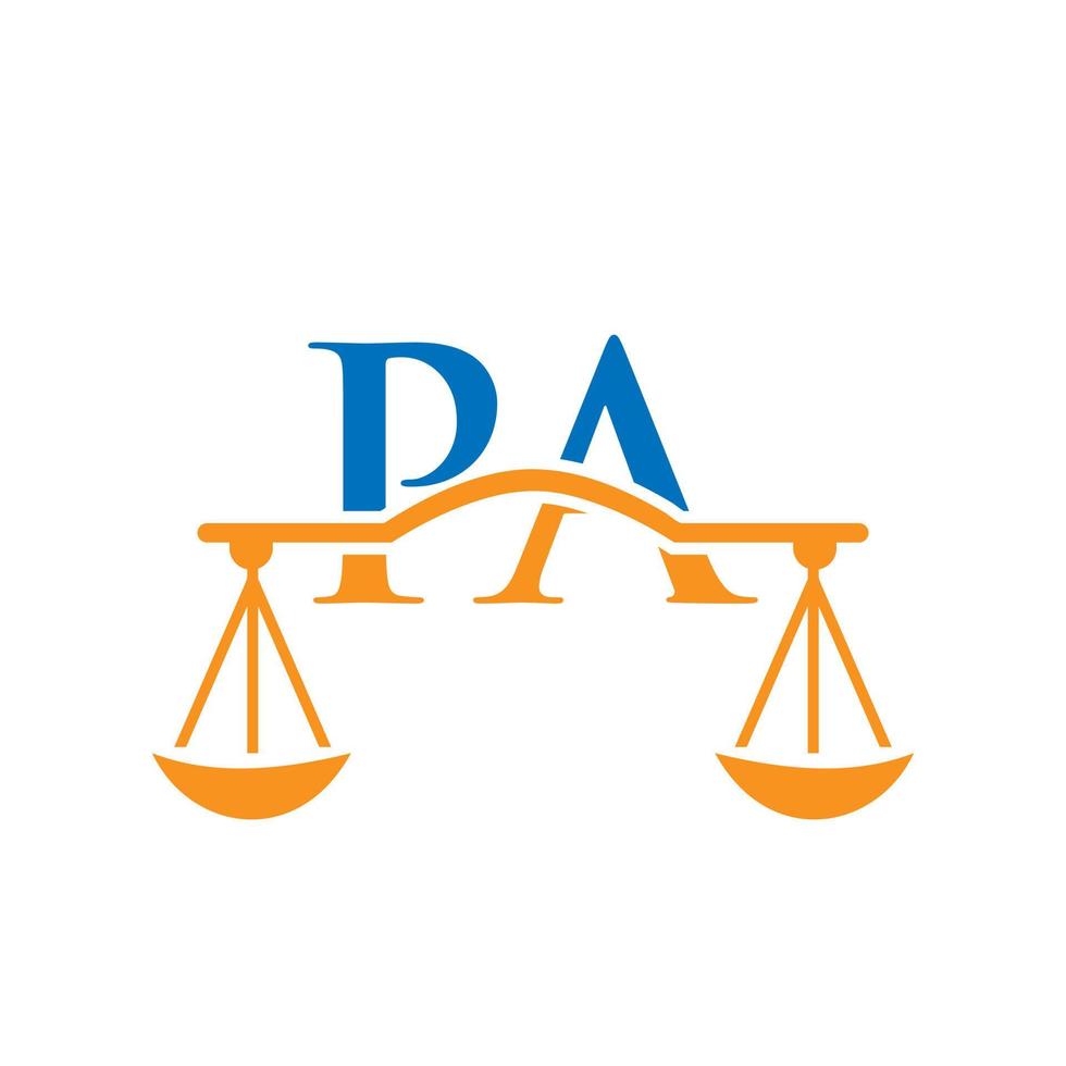 buchstabe pa anwaltskanzlei logo design für anwalt, justiz, rechtsanwalt, legal, anwaltsservice, anwaltskanzlei, skala, anwaltskanzlei, anwaltsunternehmen vektor