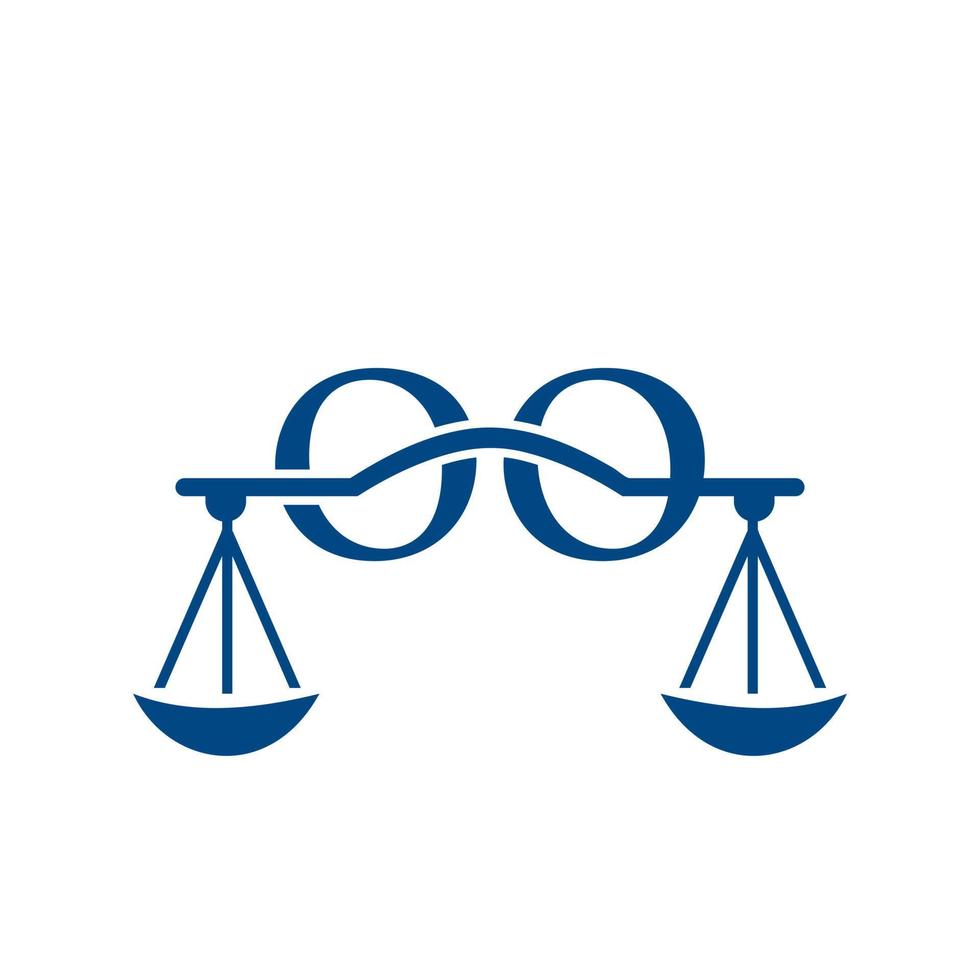 Letter oo Anwaltskanzlei-Logo-Design für Anwalt, Justiz, Anwalt, Recht, Anwaltsservice, Anwaltskanzlei, Waage, Anwaltskanzlei, Anwaltsunternehmen vektor