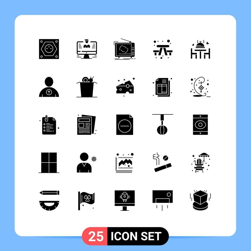 uppsättning av 25 modern ui ikoner symboler tecken för utomhus- bänk Rapportera uppsättning reklam redigerbar vektor design element