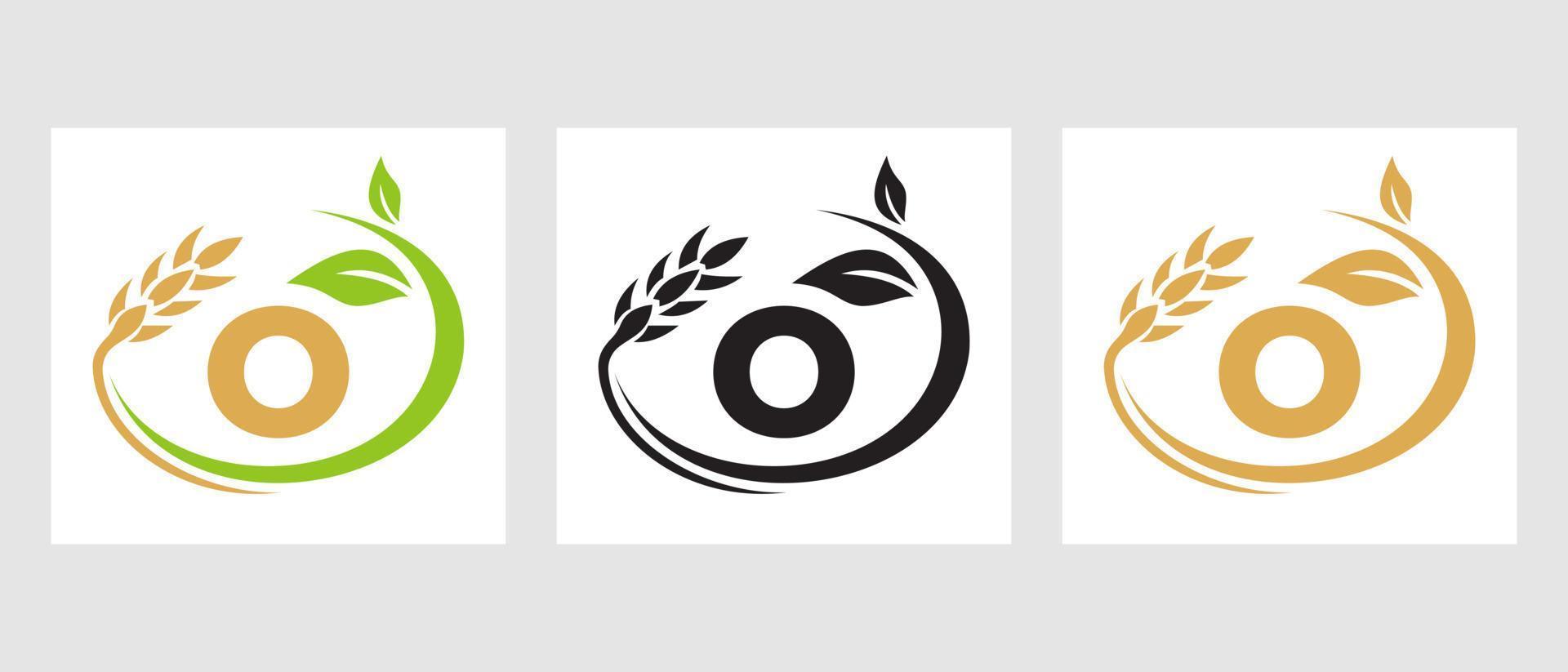 buchstabe o landwirtschaftslogo. Agribusiness, Eco-Farm-Design-Vorlage vektor