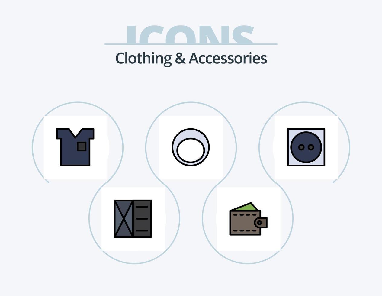 Kleidung und Accessoires Linie gefüllt Icon Pack 5 Icon Design. . im Trockner trocknen. Kleidung. Wäscherei. Pflege vektor