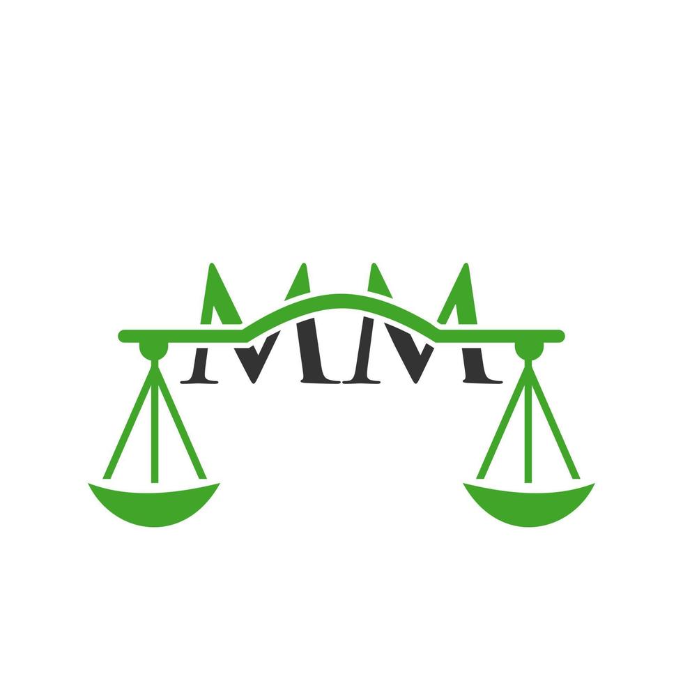 Buchstabe mm Anwaltskanzlei-Logo-Design für Anwalt, Justiz, Anwalt, Recht, Anwaltsservice, Anwaltskanzlei, Waage, Anwaltskanzlei, Anwaltsunternehmen vektor