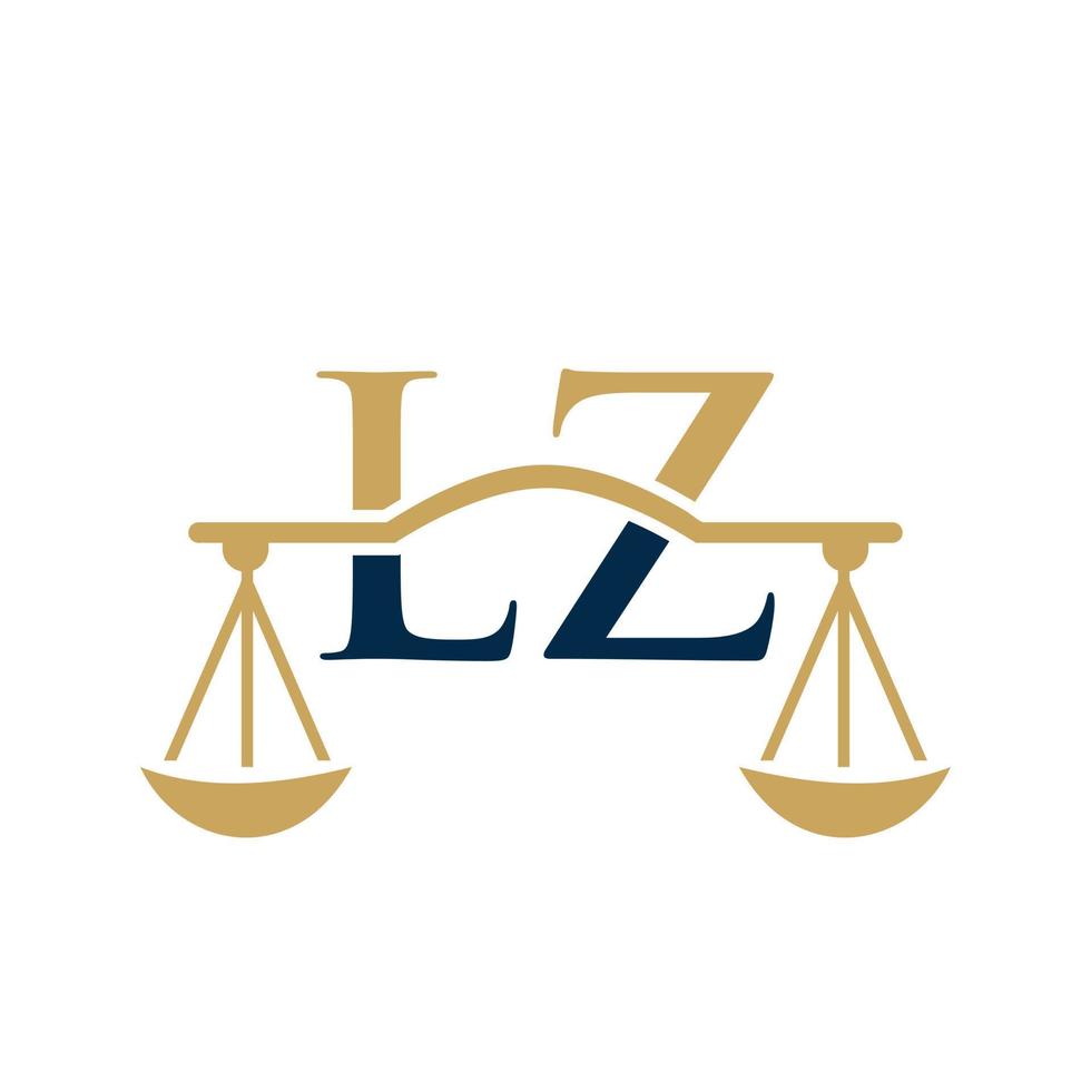 letter lz anwaltskanzlei logo design für anwalt, justiz, rechtsanwalt, legal, anwaltsservice, anwaltskanzlei, skala, anwaltskanzlei, anwaltsunternehmen vektor