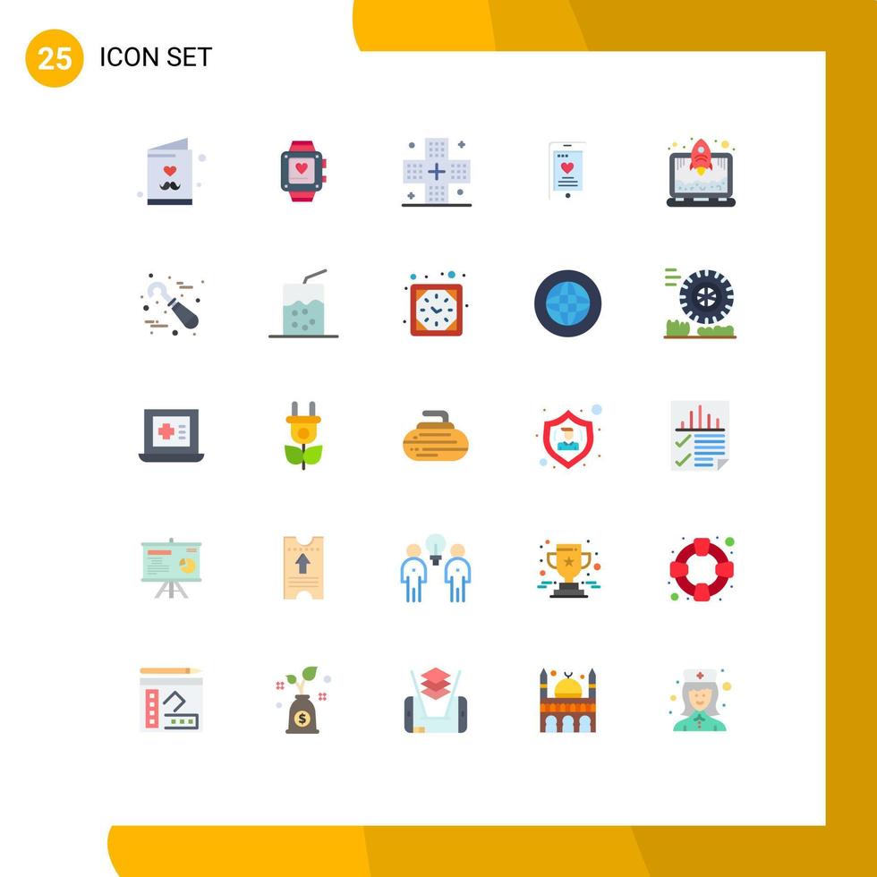 uppsättning av 25 modern ui ikoner symboler tecken för bärbar dator telefon sjukdom kärlek medicin redigerbar vektor design element