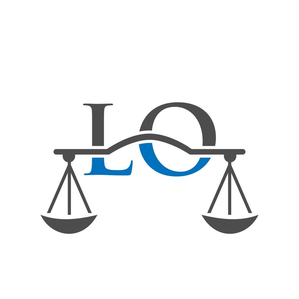 buchstabe lo anwaltskanzlei logo design für anwalt, justiz, rechtsanwalt, legal, anwaltsdienst, anwaltskanzlei, skala, anwaltskanzlei, anwaltsunternehmen vektor