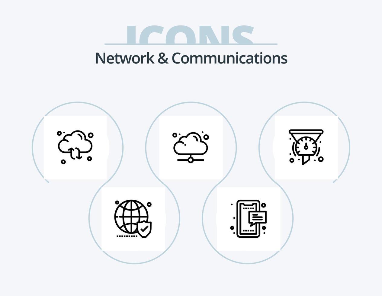 Netzwerk- und Kommunikationsleitung Icon Pack 5 Icon Design. Dateien. Mappe. Kunde. neu laden. synchronisieren vektor