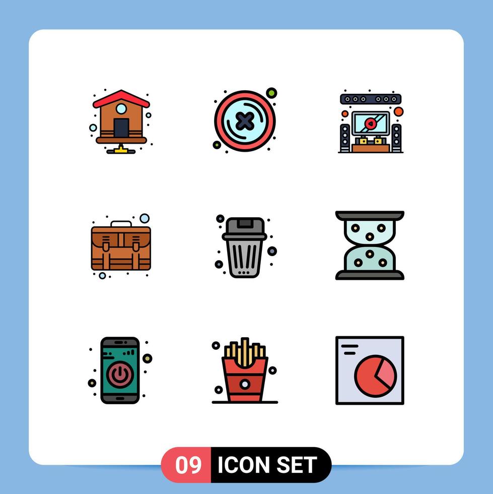 uppsättning av 9 modern ui ikoner symboler tecken för varit betalning Hem resväska företag redigerbar vektor design element