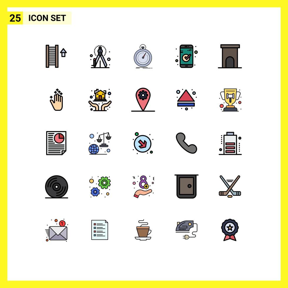 användare gränssnitt packa av 25 grundläggande fylld linje platt färger av egendom ui snabb grundläggande app redigerbar vektor design element