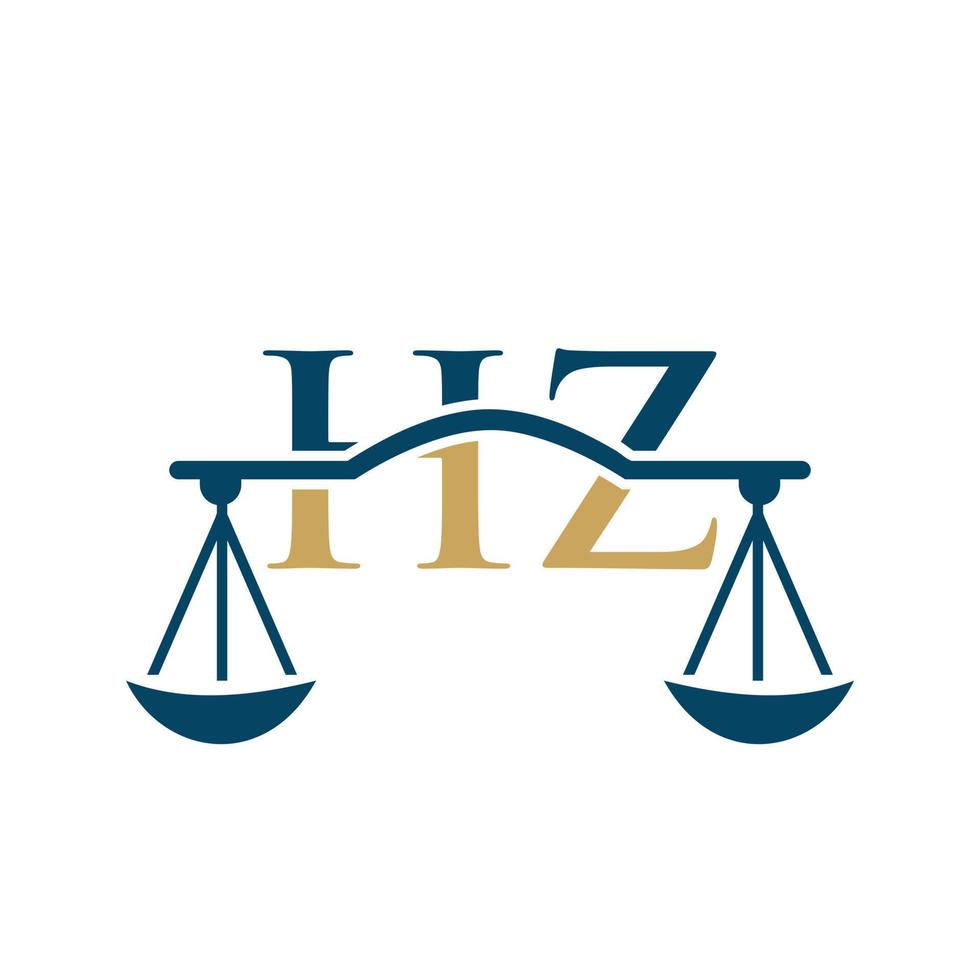 letter hz anwaltskanzlei logo design für anwalt, justiz, rechtsanwalt, legal, anwaltsservice, anwaltskanzlei, skala, anwaltskanzlei, anwaltsunternehmen vektor