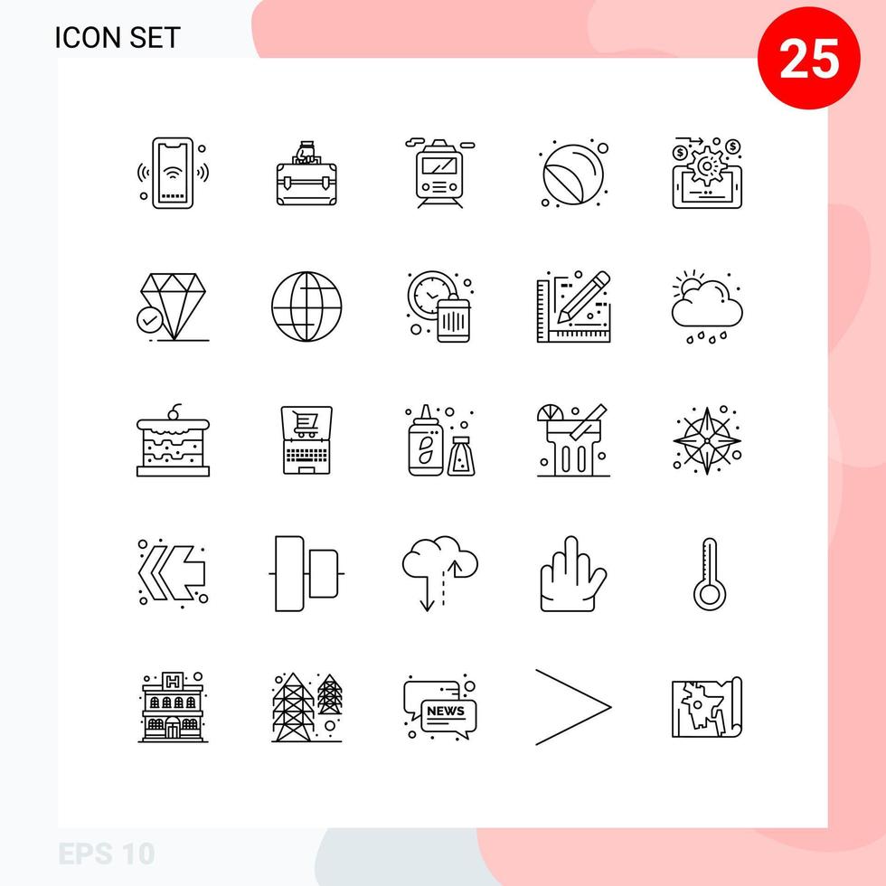 25 kreativ ikoner modern tecken och symboler av analys utskrift väska skrivare etiketter redigerbar vektor design element