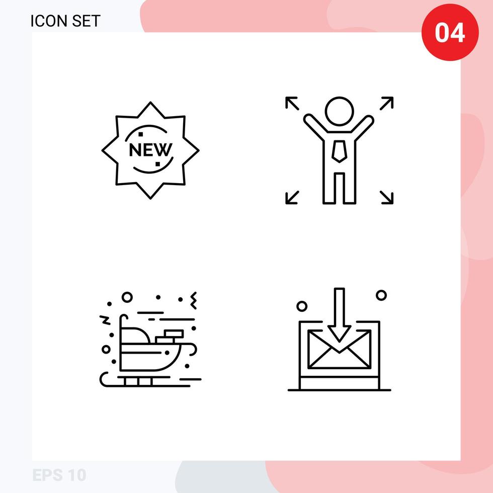 stock vektor ikon packa av 4 linje tecken och symboler för ny claus bricka möjlighet företag redigerbar vektor design element
