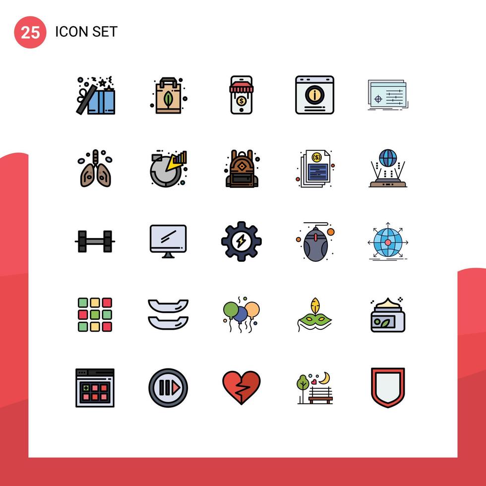 universell ikon symboler grupp av 25 modern fylld linje platt färger av fil hjälp väska chatt varna bubbla redigerbar vektor design element