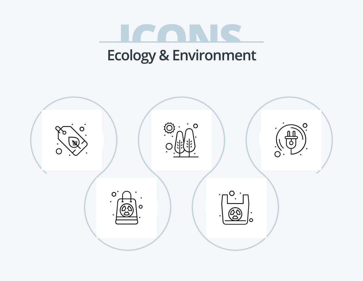 ekologi och miljö linje ikon packa 5 ikon design. natur. spara. miljö. planet. jord vektor