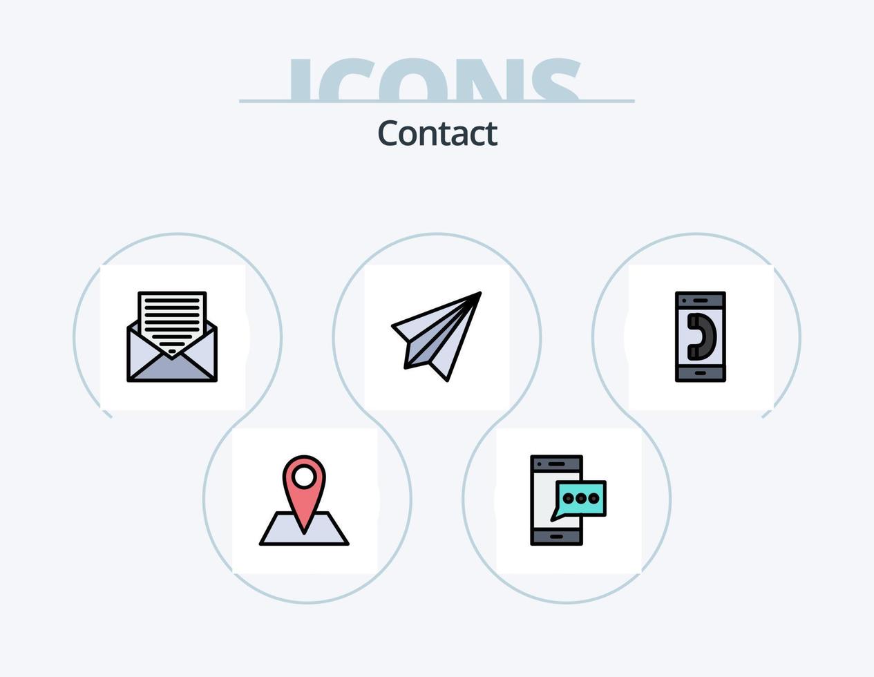 Kontaktleitung gefüllt Icon Pack 5 Icon Design. kontaktiere uns. Kommunikation. Umschlag. senden. kontaktiere uns vektor