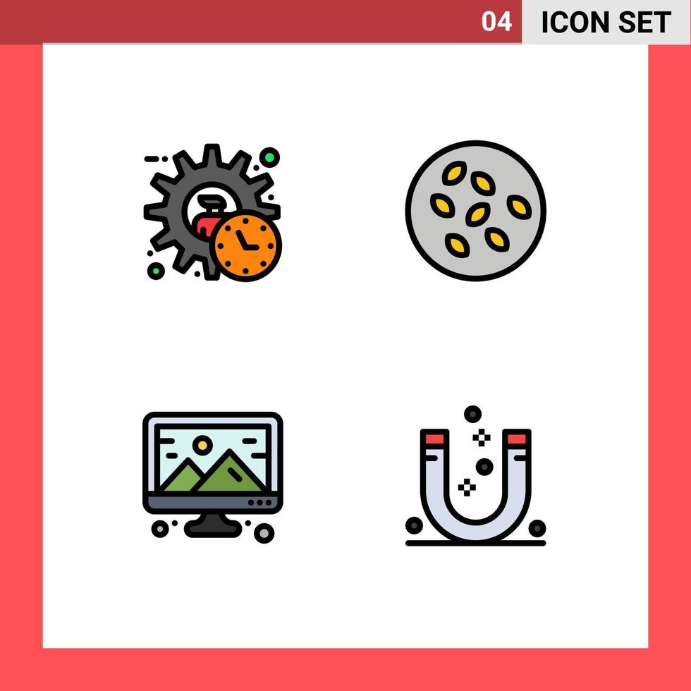 satz von 4 modernen ui-symbolen symbole zeichen für administrator kreatives produkt sesam computer editierbare vektordesignelemente vektor