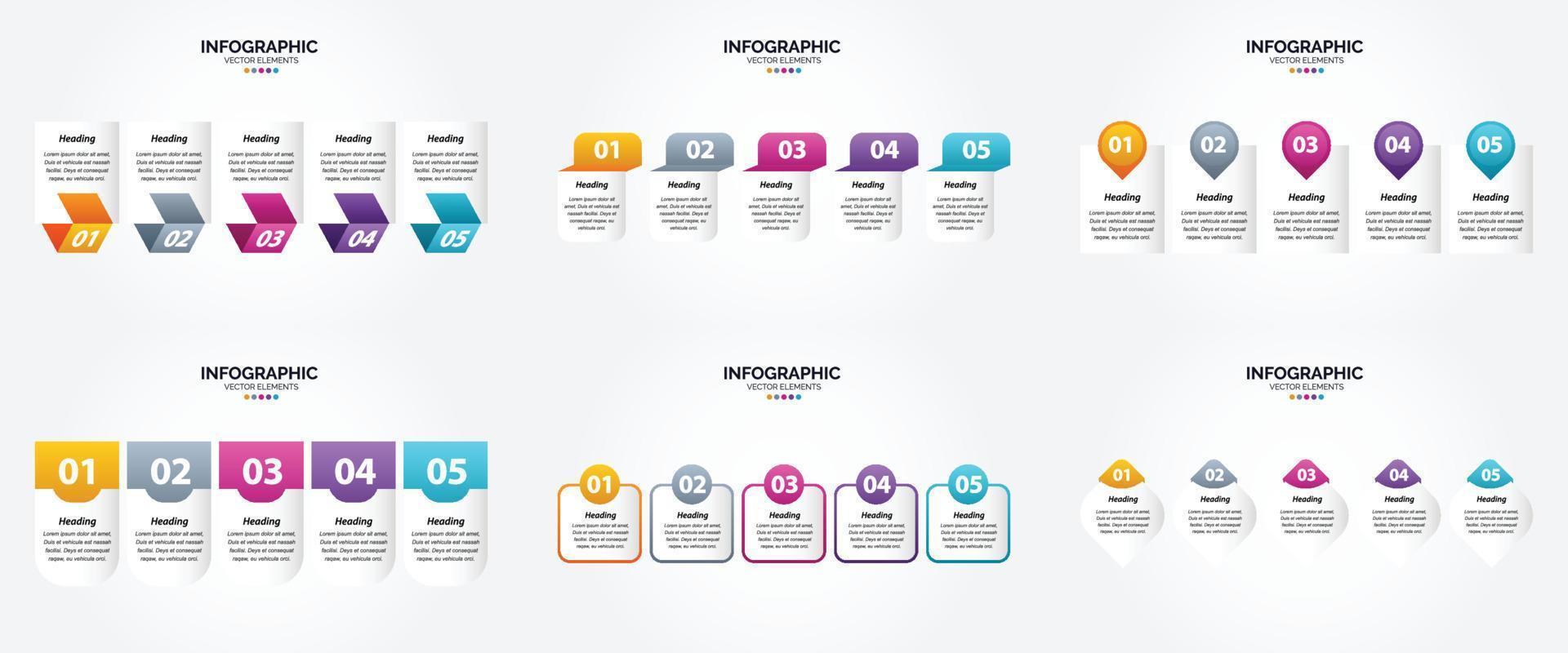 flaches Designset der Vektorillustrations-Infografiken für Werbebroschürenflieger und -zeitschrift vektor