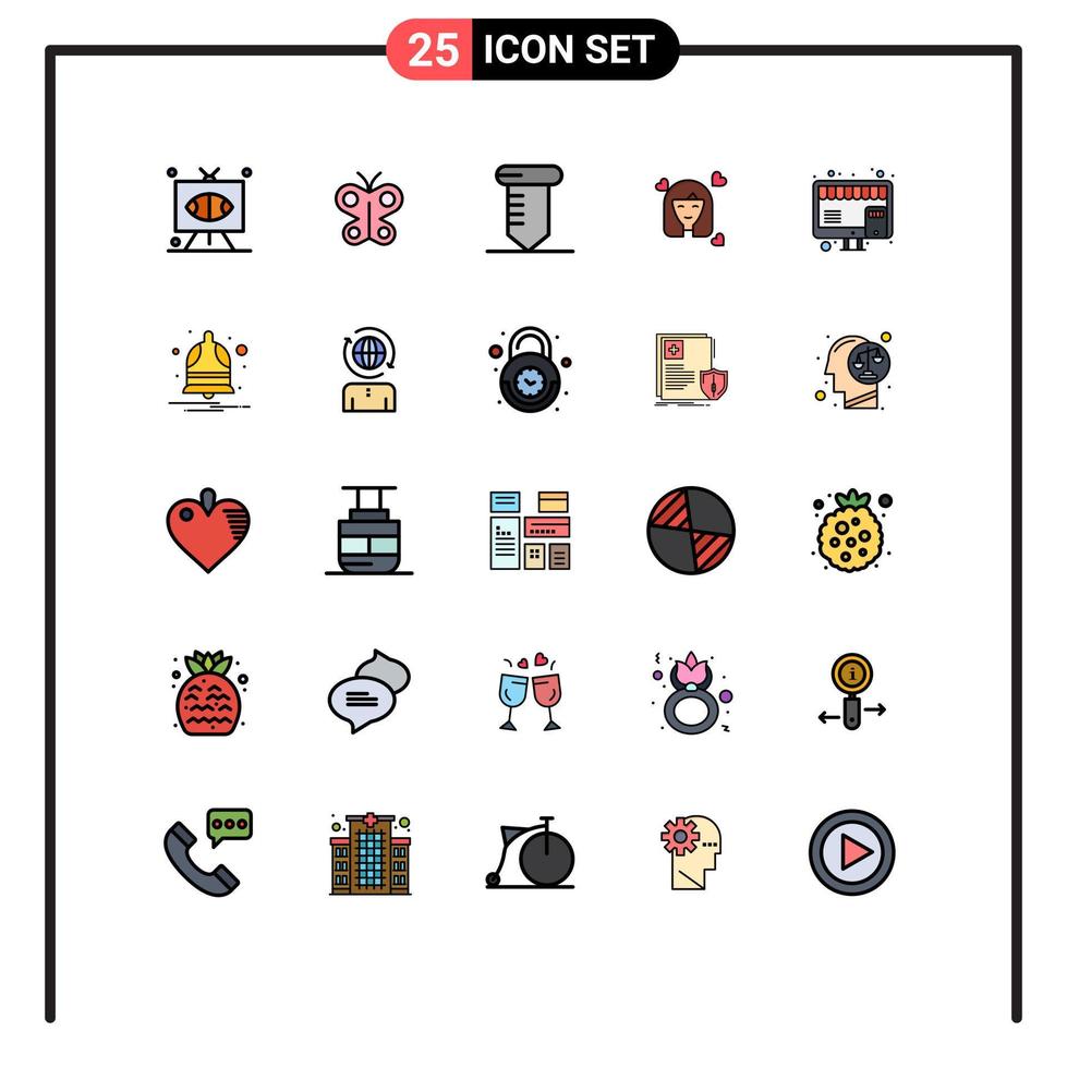 uppsättning av 25 modern ui ikoner symboler tecken för köpa avatar vår kvinna flicka redigerbar vektor design element