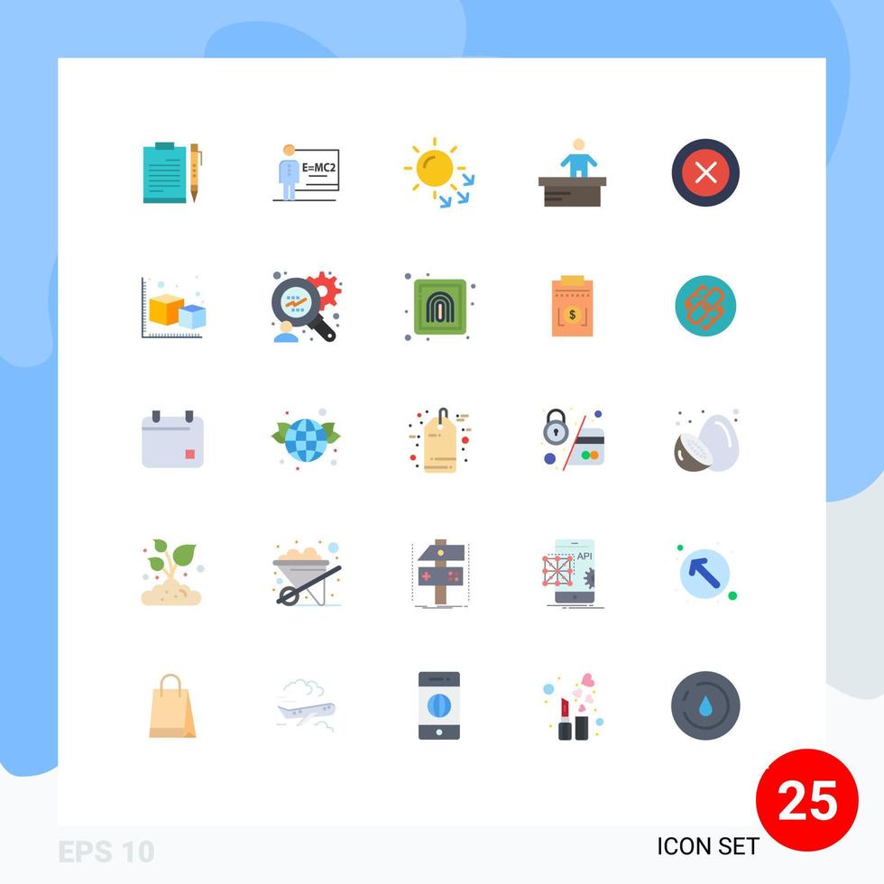 modern uppsättning av 25 platt färger pictograph av kontor kassör klass hud vård torr hud redigerbar vektor design element