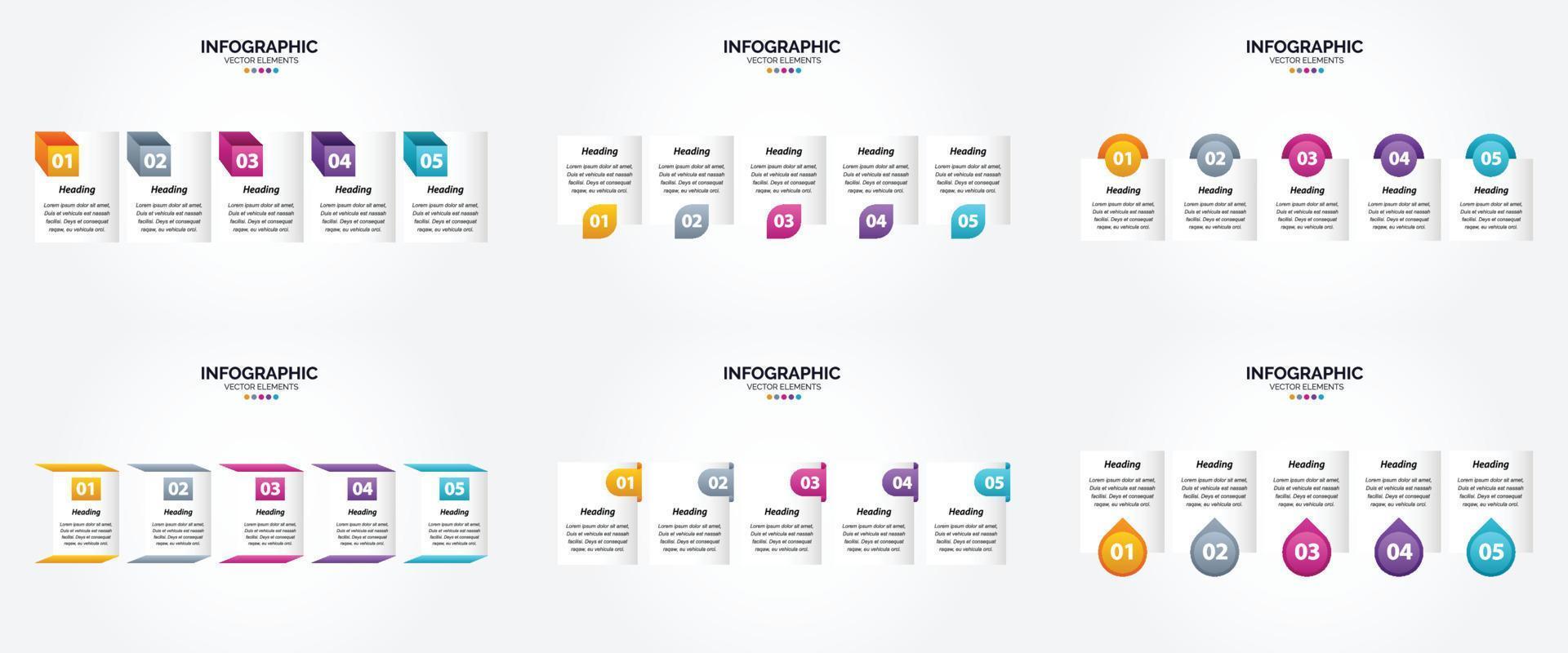 flaches Designset der Vektorillustrations-Infografiken für Werbebroschürenflieger und -zeitschrift vektor