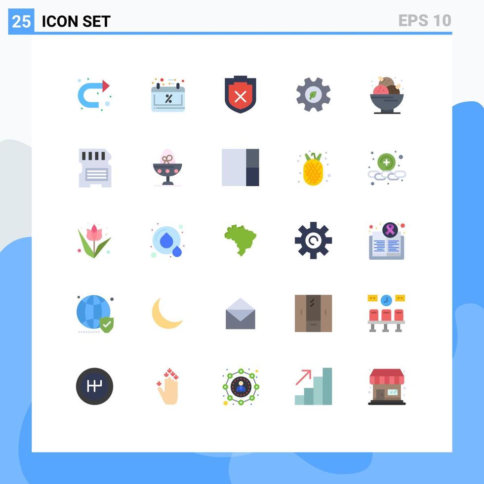 användare gränssnitt packa av 25 grundläggande platt färger av is grädde födelsedag säkerhet miljö ekologi redigerbar vektor design element