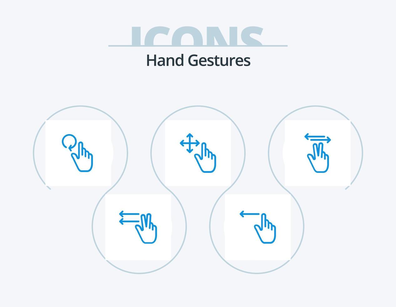 hand gester blå ikon packa 5 ikon design. Rör. hand. finger. gester. gest vektor