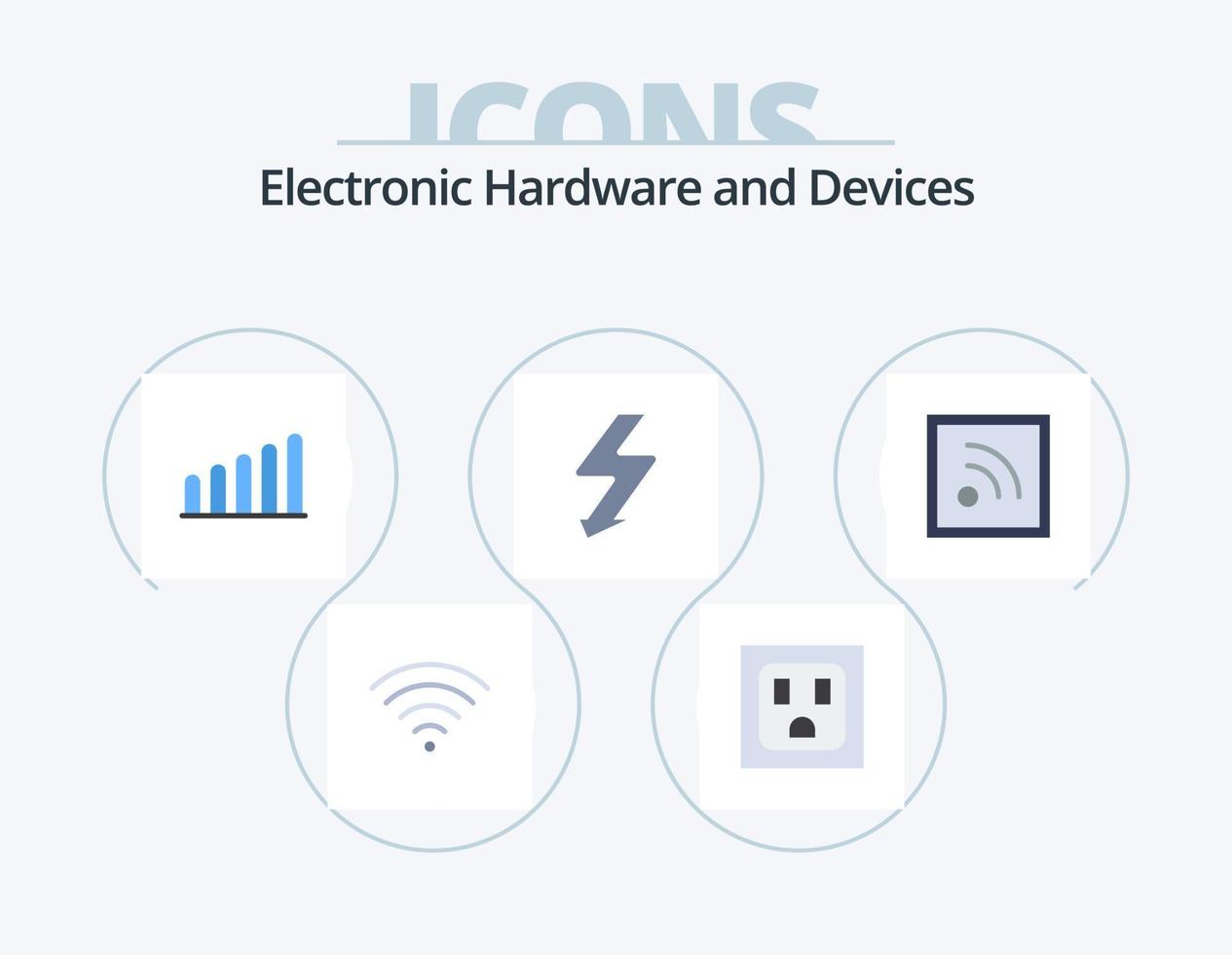 enheter platt ikon packa 5 ikon design. . blixt. rss vektor