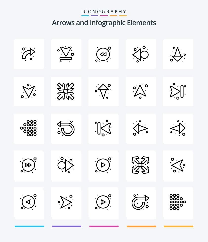 Creative Arrow 25 Gliederungssymbolpaket wie Minimieren. Pfeile. herunterladen. voll. Pfeil vektor