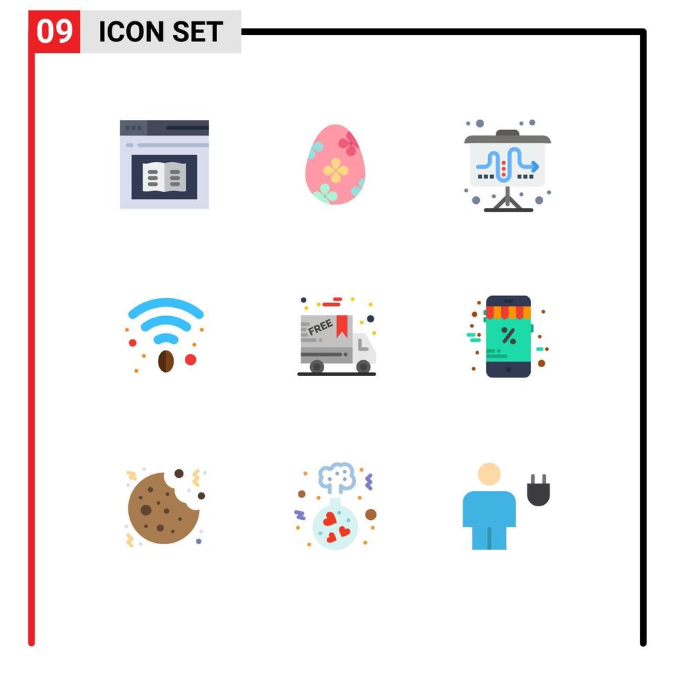 9 kreativ ikoner modern tecken och symboler av svart fredag kaffe påsk ägg Kafé strategi redigerbar vektor design element