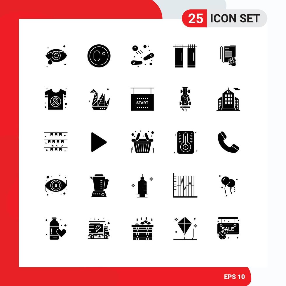 25 kreativ ikoner modern tecken och symboler av värld kort spel anteckningsbok interiör redigerbar vektor design element