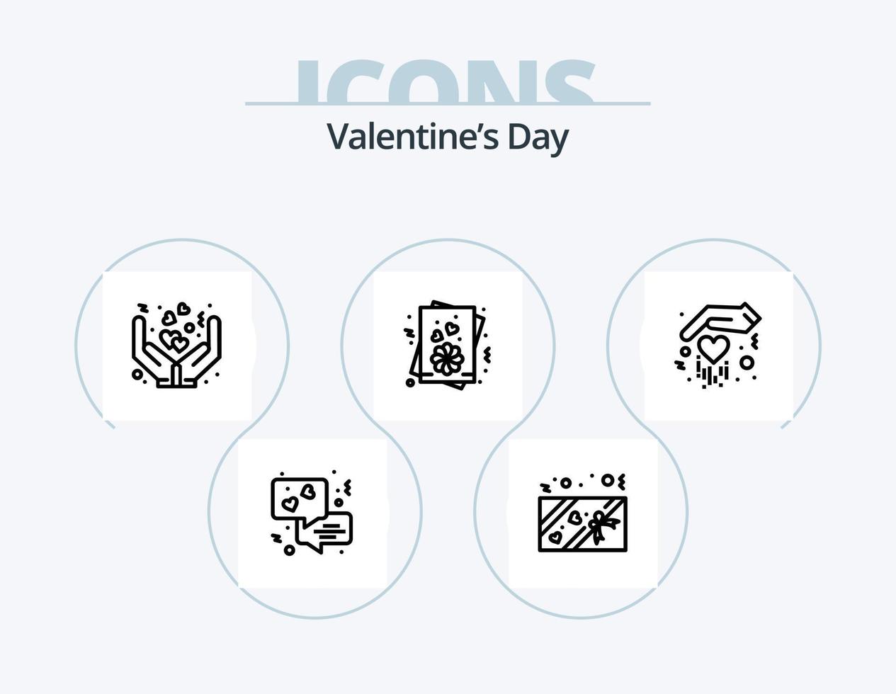 Valentinstag Linie Icon Pack 5 Icon Design. Transport. Lieferung. Film. Stift. Herz vektor