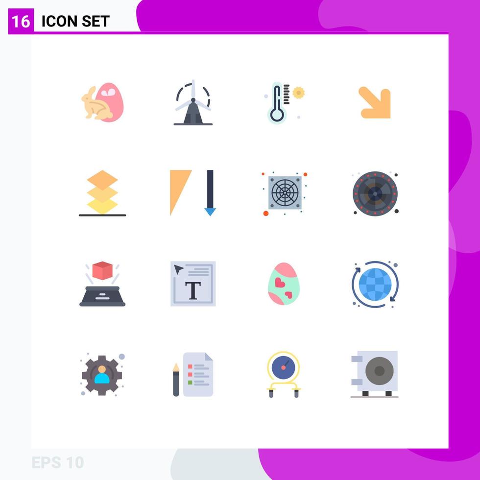16 kreativ ikoner modern tecken och symboler av stack ordna väderkvarn rätt pil redigerbar packa av kreativ vektor design element
