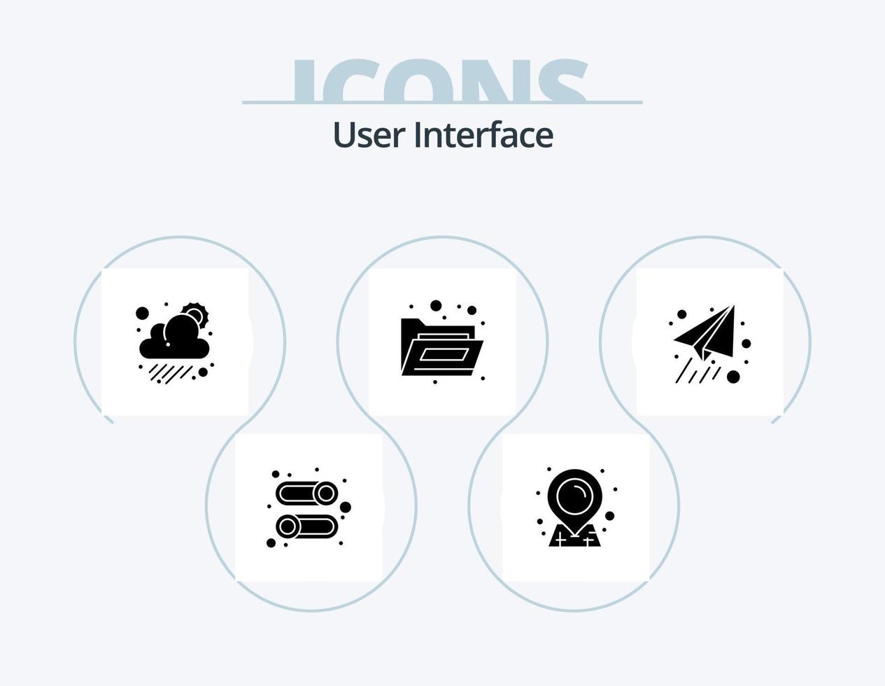 användare gränssnitt glyf ikon packa 5 ikon design. . papper plan. molnig. papper. mapp vektor