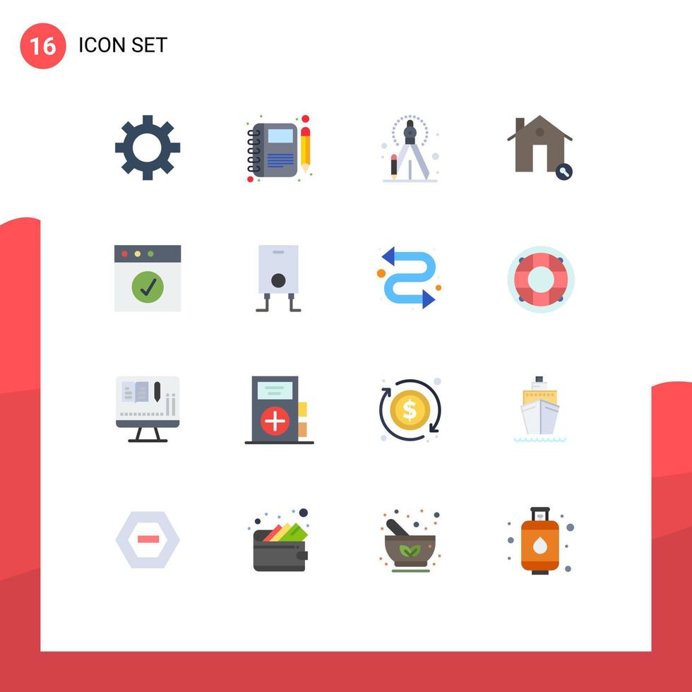 uppsättning av 16 modern ui ikoner symboler tecken för komplett verklig precision hus egendom redigerbar packa av kreativ vektor design element