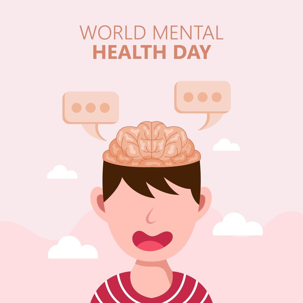 handgezeichnetes Weltplakat des Tages der psychischen Gesundheit vektor